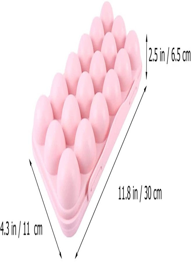 HAKKU Plastic for Fridge Egg Holder for Fridge/Freezer, Stackable Egg Tray With Lid, Egg Storage Box Carrier, BPA-Free Fridge Organizer 18 Grid Eggs (Pink, MIN 2 Quantity) - Image 4